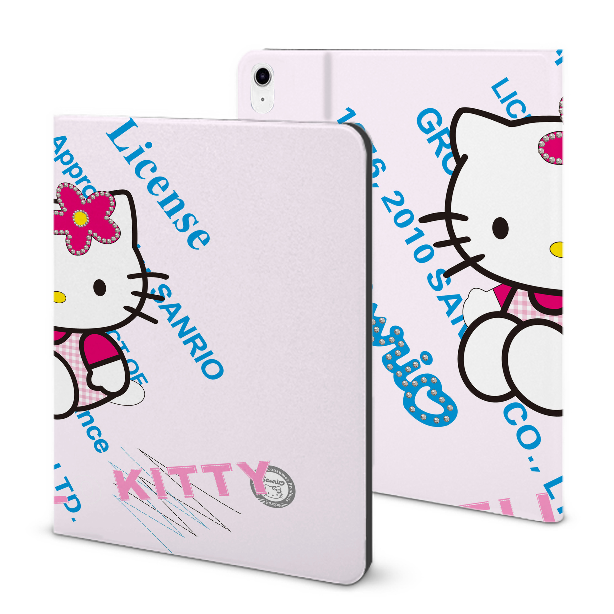 （画像用） Hello Kitty ハローキティ IPad ケース ブック型 PUレザー TPU 耐衝撃 軽量 薄型 ペン収納なし 全面保護 IPad 各モデル対応
